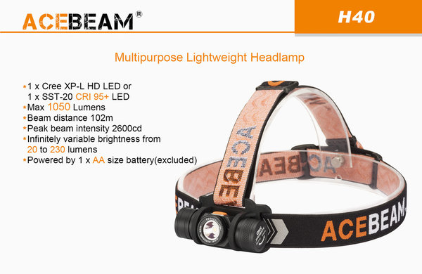 AceBeam H40 Stirnlampe