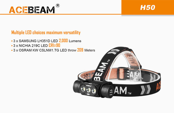 AceBeam H50 Stirnlampe
