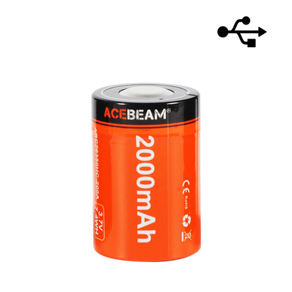 AceBeam 26350 mit 2.000 mAh micro USB